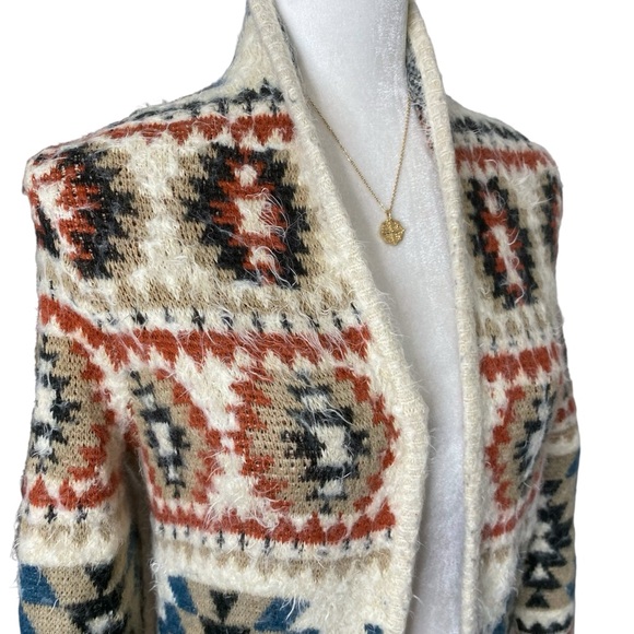 Shyanne Fuzzy Eyelash Boho Southwest Western Cowgirl Cardigan Sweater Duster XS - Picture 4 of 13